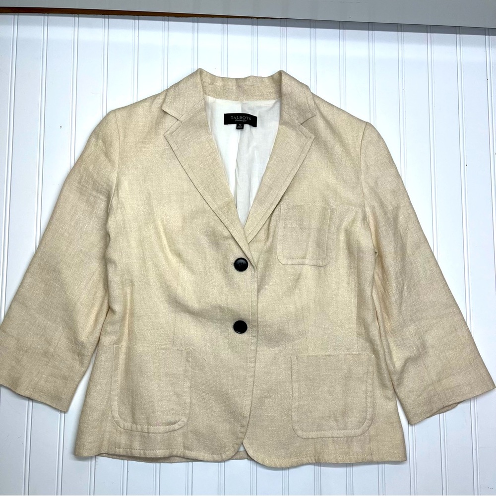 Talbots Linen Cotton Blend Jacket Blazer Women’s Size 10